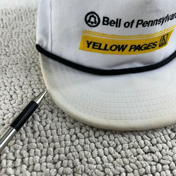 Vintage Yellow Pages Strap Back Trucker Rope Hat OSFA Bell Atlantic Cap White - Picture 8 of 16